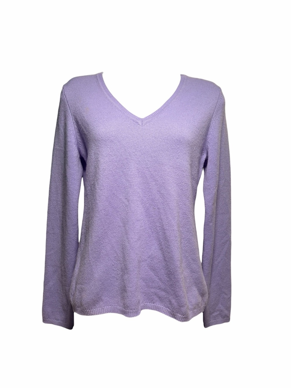 Charter Club Women's 100% Cashmere Long-Sleeve V-Neck Sweater Purple Size Small